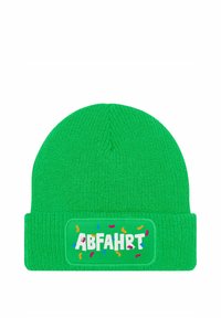 MoonWorks MIT PATCH MIT SPRUCH AUFDRUCK ABFAHRT - Beanie - grün