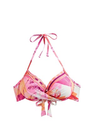Next PADDED WIRED PLUNGE BIKINI TOP STANDARD. - Bikinitop - pink orange palm
