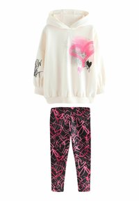 Next REGULAR FIT - Kapuzenpullover - ecru pink graffiti