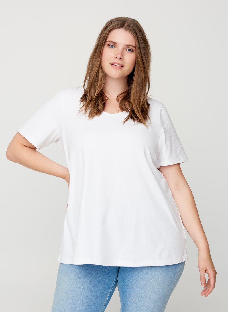 Zizzi - Basic T-shirt - white, Enlarge