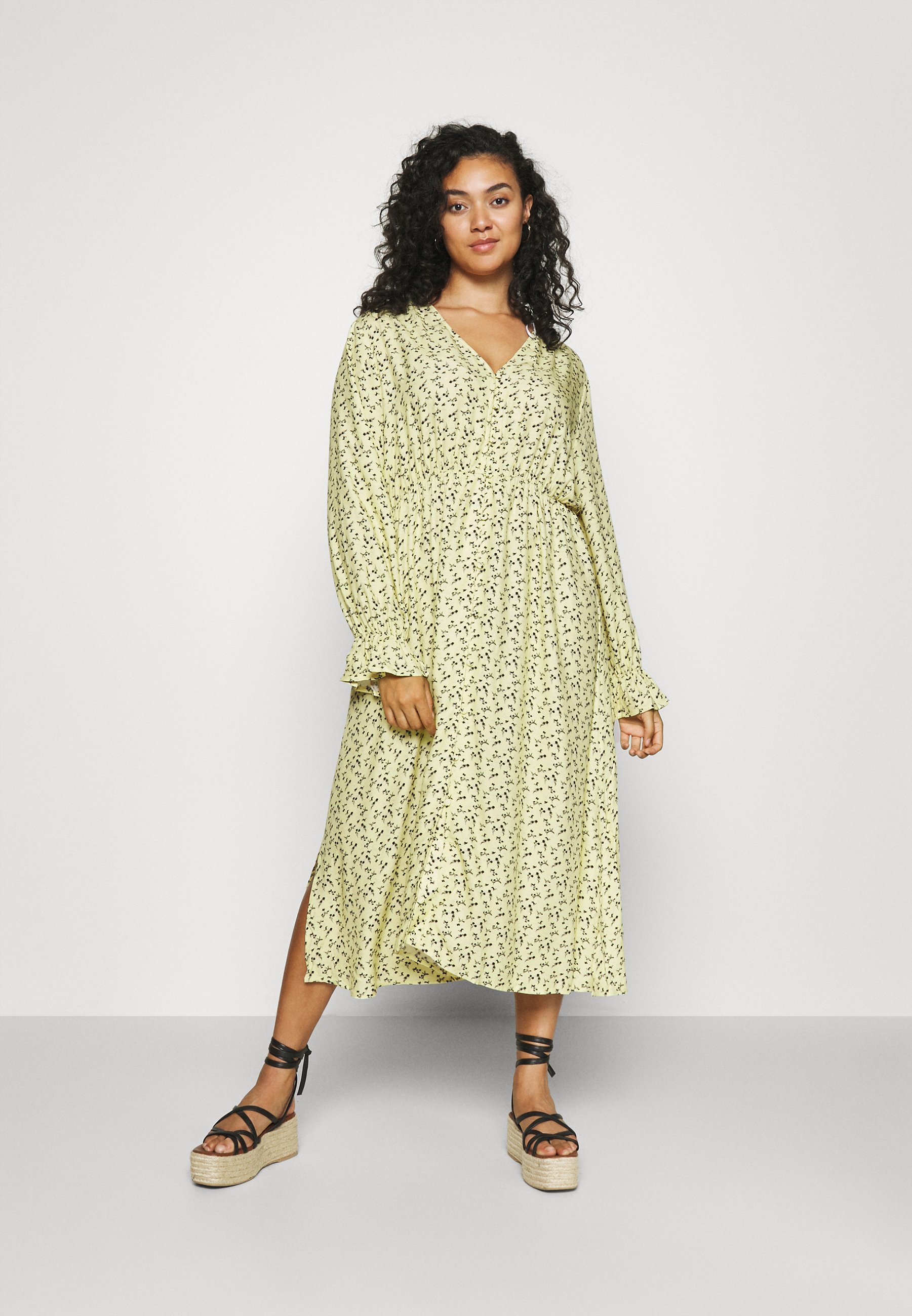 button up midi dress