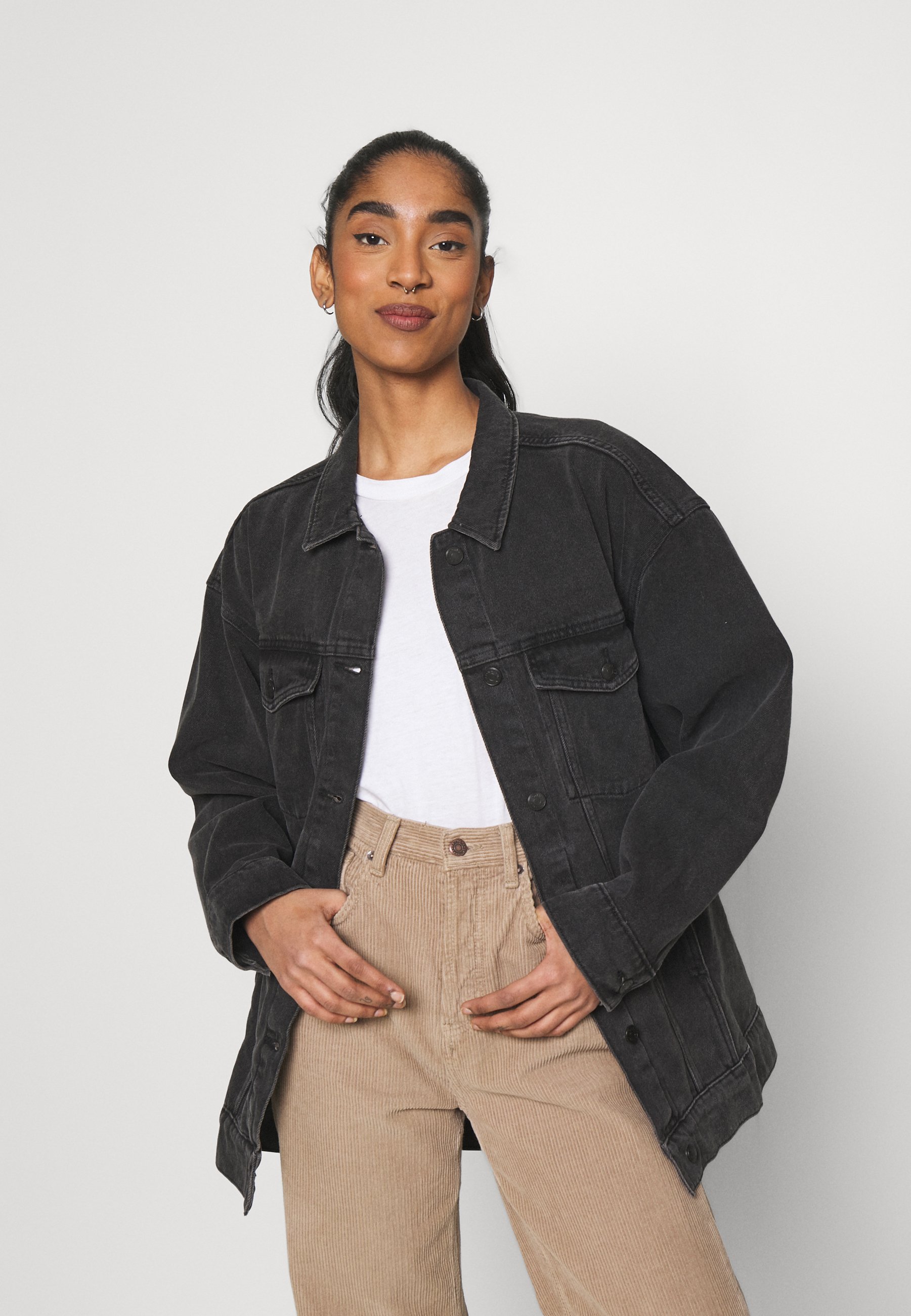 Monki Denim jacket - black dark/black 