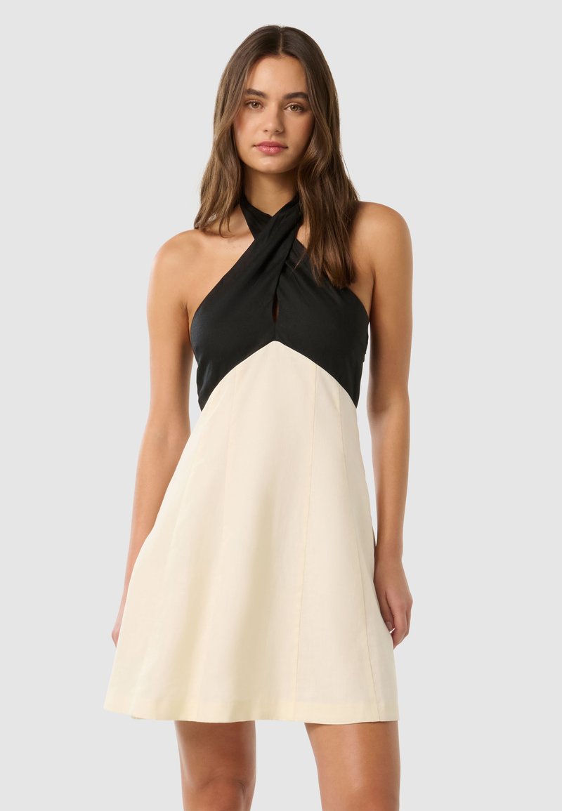 sachin and babi light blue dress Halter DRESS creme – BAHHGOOSE main image 1