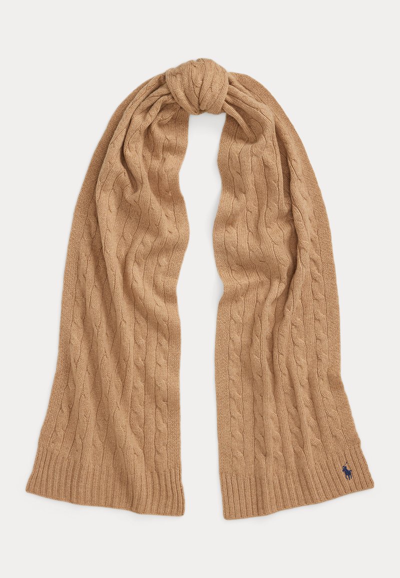 Polo Ralph Lauren CABLE-KNIT WOOL-CASHMERE SCARF - Sjaal - camel