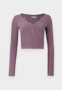 Cozy Ribbed Seamless Fabric Icon Henley - Top s dlhým rukávom - bordeaux