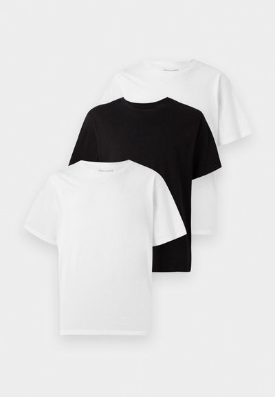 JJHUGO LOOSE TEE CREW NECK 3 PACK - T-shirt basique - white/black