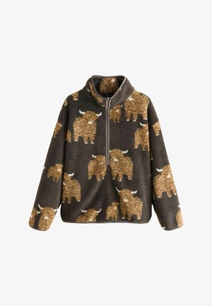 Next BORG HALF ZIP - Fleecepullover - charcoal grey hamish the highland cow