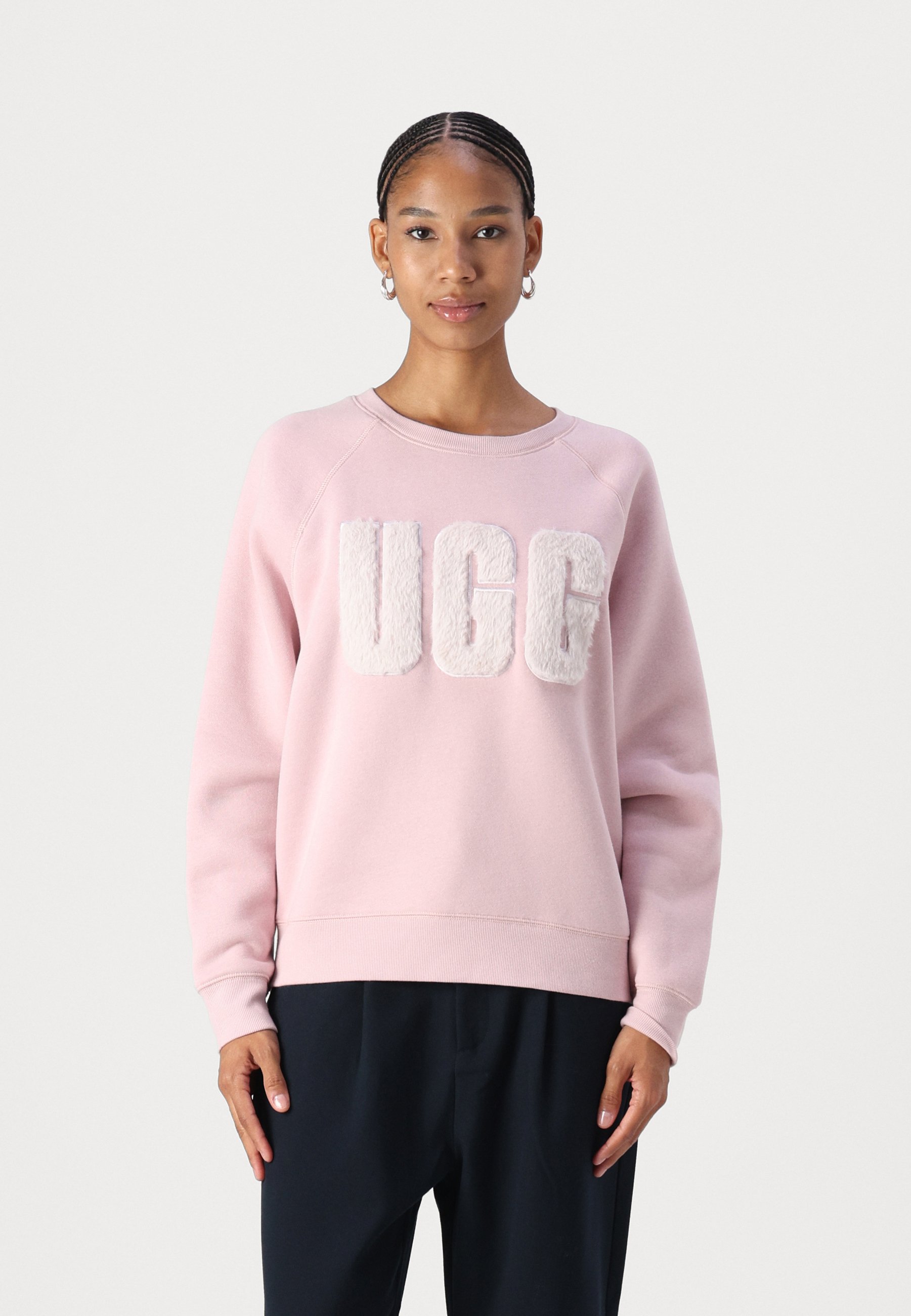 UGG MADELINE FUZZY LOGO CREW NECK - Sweatshirt - ashen rose/light 