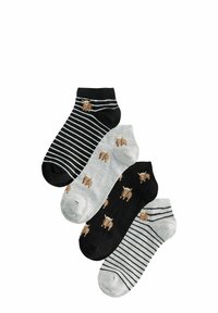 Next - INVISIBLE 4 PACK - Socks - monochrome hamish the highland cow Thumbnail Image 1