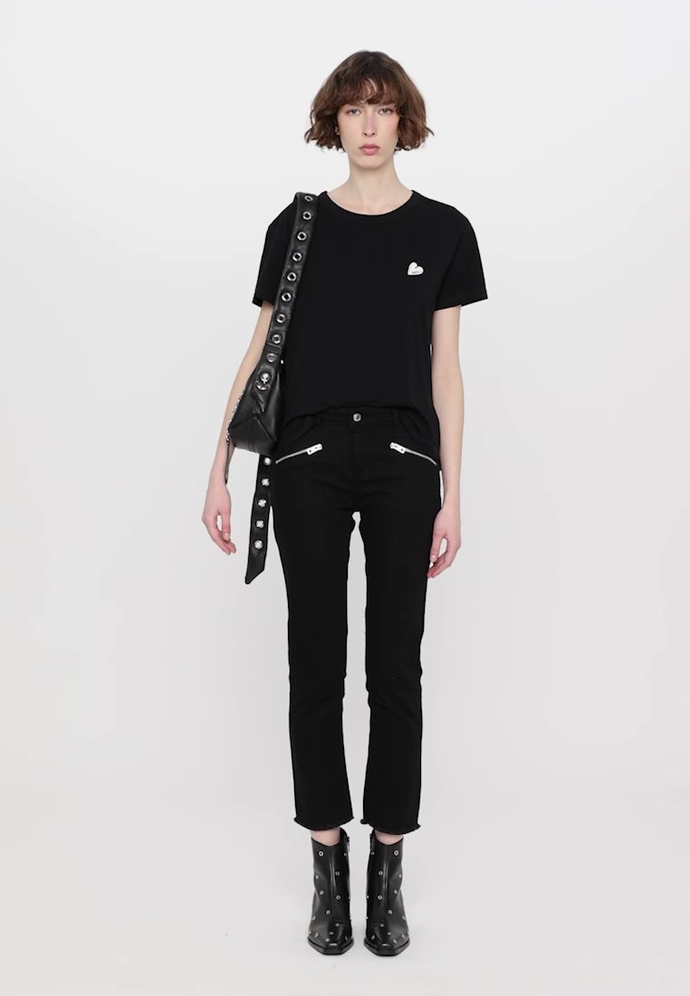 売れ筋商品|||ザディグ エ ヴォルテール Tシャツ レディース トップス MARTA HEART  - Basic T-shirt - black ZADIG & VOLTAIRE(ザディグ エ ヴォルテール) Tシャツ