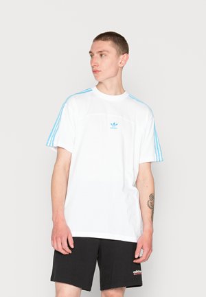 BLOCKED 3 STRIP UNISEX - Print T-shirt - sky rush/white