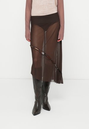 House of Sunny SKIRT - Fustă în formă de A - rosewood brown