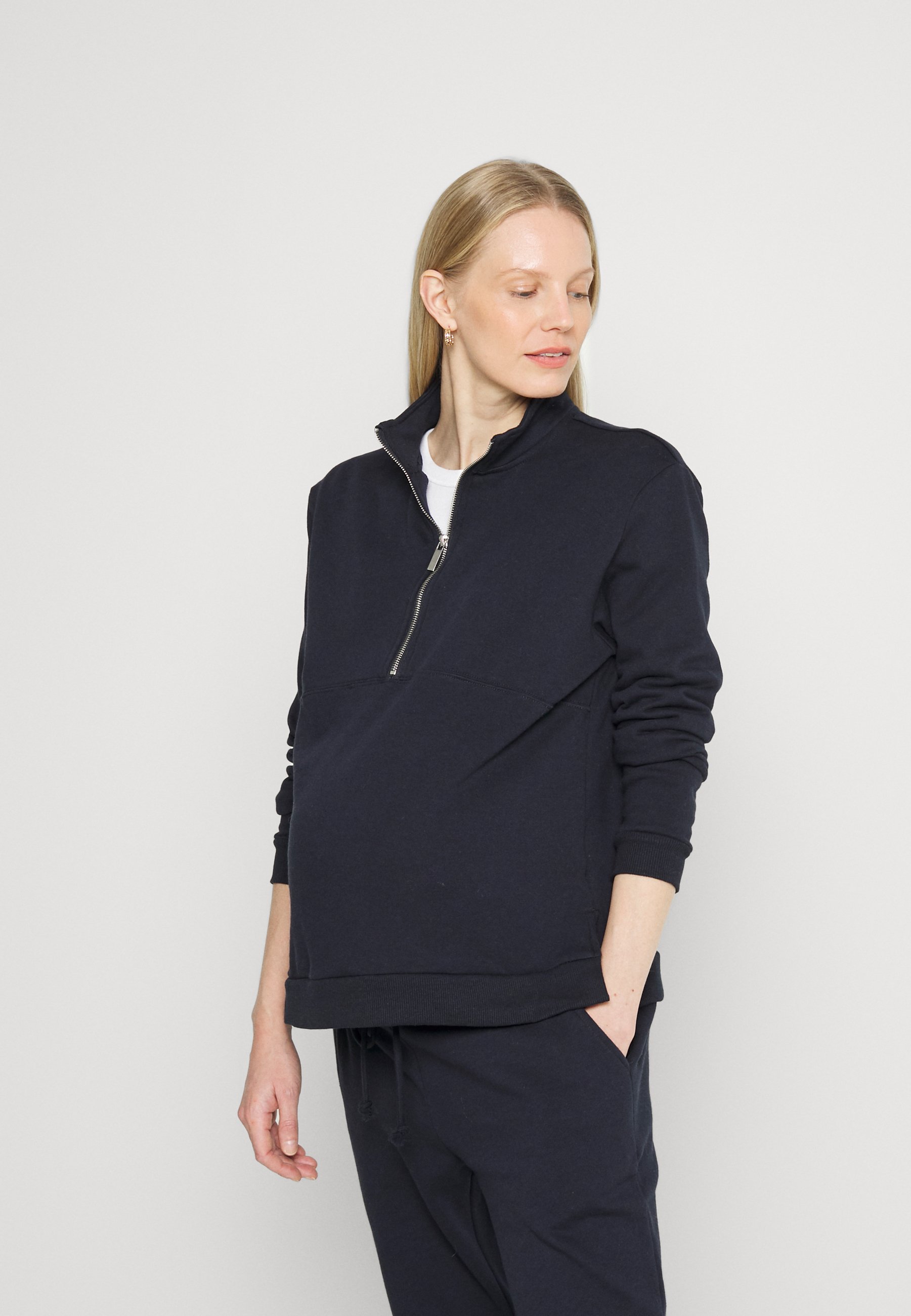 Cotton on Maternity Maternity Zip Front Sweatshirt Navy, Women's, Size: Medium, Dark Blue