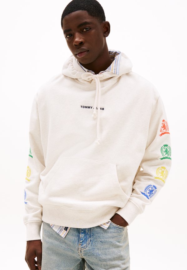 VARSITY CREST HOOD UNISEX - Hoodie - oat marl heather