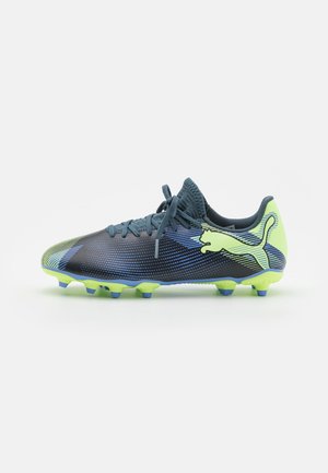 FUTURE 7 PLAY FG/AG JR UNISEX - Scarpe da calcetto con tacchetti - gray skies/elektro purple/fizzy apple/white