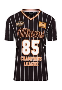Print T-shirt - black/orange/white
