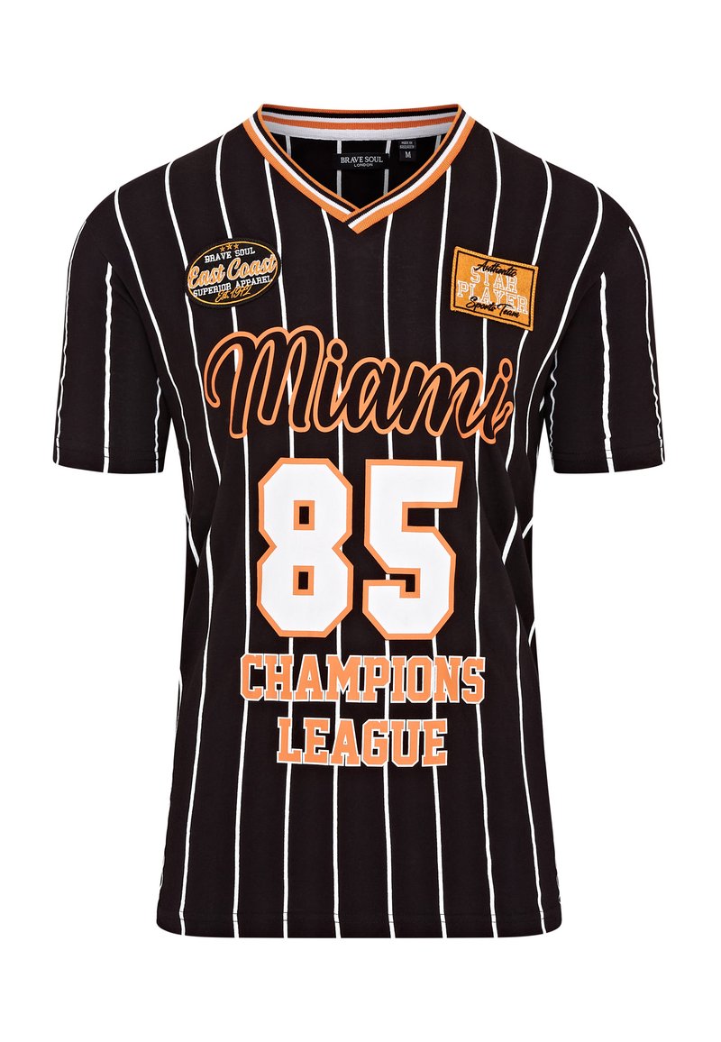 Brave Soul T-shirt print zwart