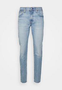 Ljusblå denimjeans med rak passform, som har fem fickor, dragkedja och subtila blekningar för en sliten look.