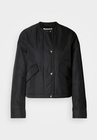 COLLAR LESS JACKET FLAP POCKETS TAPE DETAILS INSIDE - Giacca da mezza stagione - black