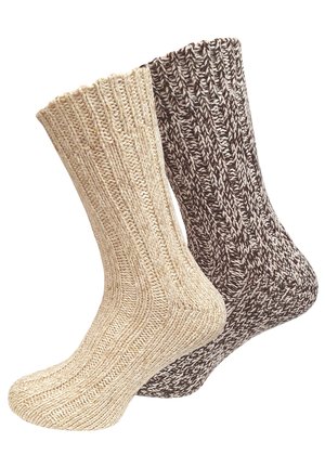 PACK OF NORWEGER 2 PAAR UNISEX - Socks - beige