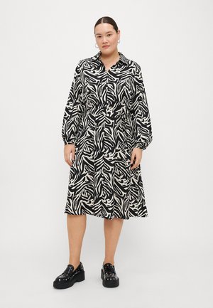 CARGRAPHIE SHIRT BELT DRESS  - Shirt dress - black