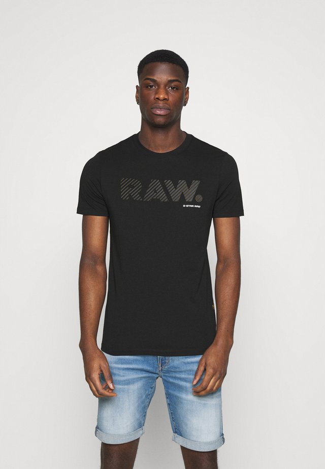 3D RAW LOGO SLIM  - T-shirt print - black