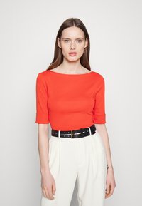 Lauren Ralph Lauren STRETCH COTTON BOATNECK TEE - T-shirt básica - hyannis port orange
