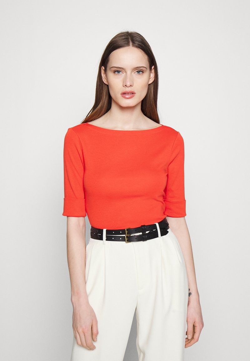 Lauren Ralph Lauren STRETCH COTTON BOATNECK TEE - T-shirt básica - hyannis port orange