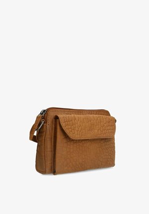 Manfield MIT KROKOMUSTER - Schoudertas - cognac