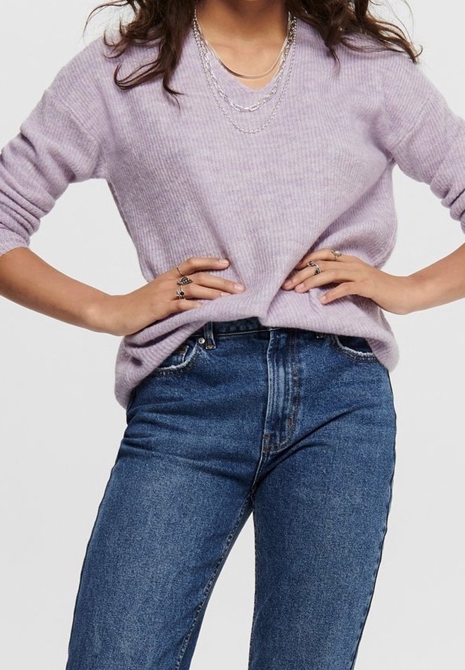 ONLY Stickad tröja - purple