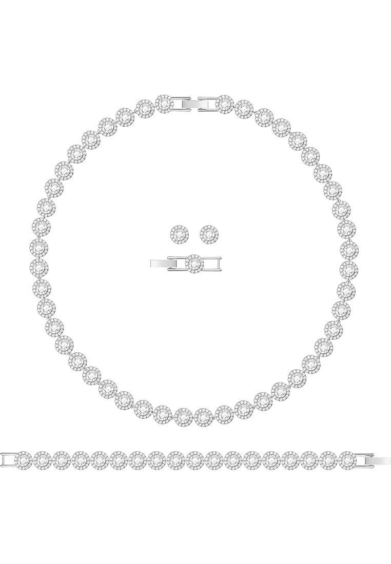 Swarovski UNA ANGELIC ROUND CUT SET Pendientes silver-coloured