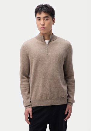 ESSENTIAL HALF-ZIP - Strickpullover - taupe