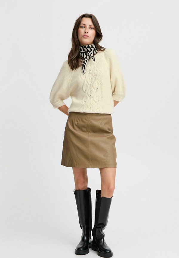 BYOKSANA SHORT SLEEVE JUMPER - Print T-shirt - birch melange2