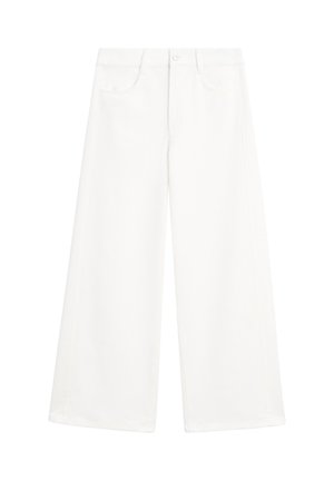 Massimo Dutti, FLOWY WIDE-LEG JEANS - Wide leg - white