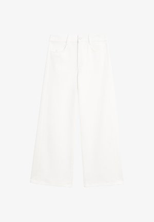 Massimo Dutti, FLOWY WIDE-LEG JEANS - Wide leg - white