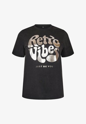 Zizzi, T-Shirt print - schwarz