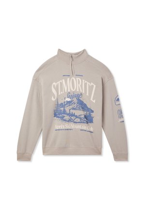 Terranova OVER A COLLO ALTO CON HALF ZIP E STAMPA MONTAGNA - Felpa - grigio chiaro