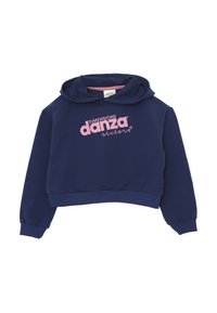 Felpa Con Cappuccio Varsany Per Bambina Gymnast - Morbida 80% Cotone, Scritta Inglese, Tasca Frontale, Taglia 9-10 Anni (Black Hot Pink)