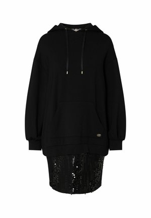 LIU JO, LIU JO MIDI SWEATSHIRT DRESS WITH SEQUINS - Φόρεμα φούτερ - black