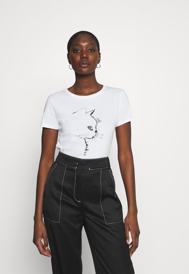 CAT PRINTED TEE - T-Shirt print - white