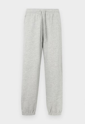 Hellgraue Jogginghose aus weicher Baumwollmischung mit elastischem Bund und Kordelzug sowie gesammelten Bündchen an den Knöcheln.