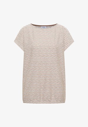 Cecil, T-SHIRT WITH BOAT NECKLINE AND STRIPES - T-shirt imprimé - creamy mocha