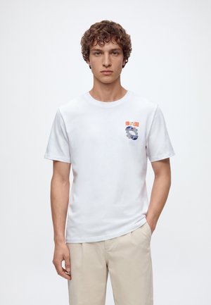 Jack & Jones JORKPOT CREW NECK - Μπλουζάκι με στάμπα - bright white/ken