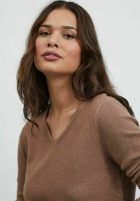 VILA VIRIL L/S V-NECK TOP - Jumper - portabella