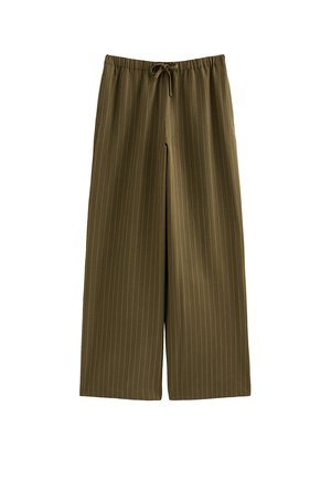 New Look, PINSTRIPE TAILORED WIDE LEG TROUSERS - Pantalon classique - green pattern