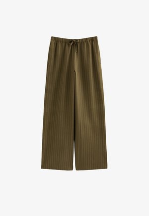 New Look, PINSTRIPE TAILORED WIDE LEG TROUSERS - Pantalon classique - green pattern