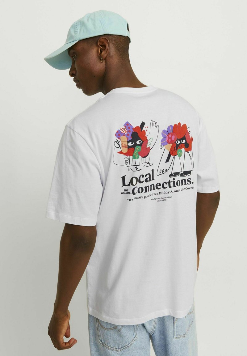 Jack & Jones RUNDHALS   - Camiseta estampada - bright white