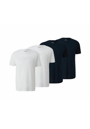 4 PACK - T-Shirt basic - navy/weiß