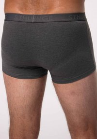 Boxer briefs in cotone grigio con una vita a logo combinato, caratterizzati da una vestibilità aderente e una texture liscia, progettati per comfort e flessibilità.