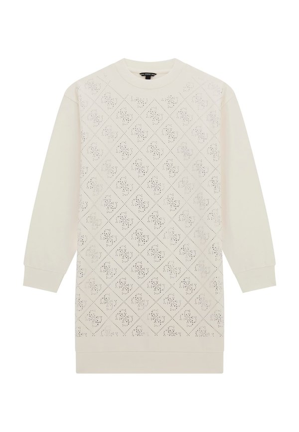 LOGO STRASS - Strickkleid - creme